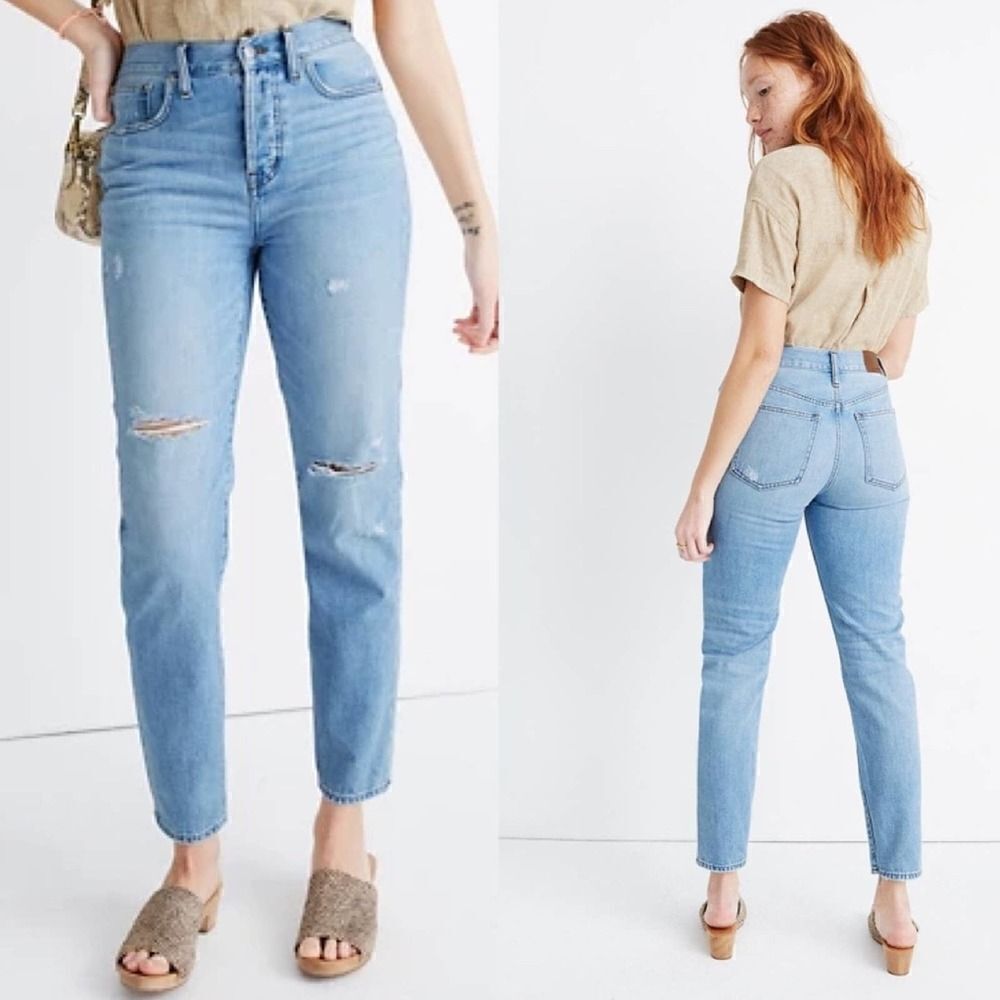 Madewell The Perfect Vintage Crop Jean in Duncannon Wash Ripped Edition